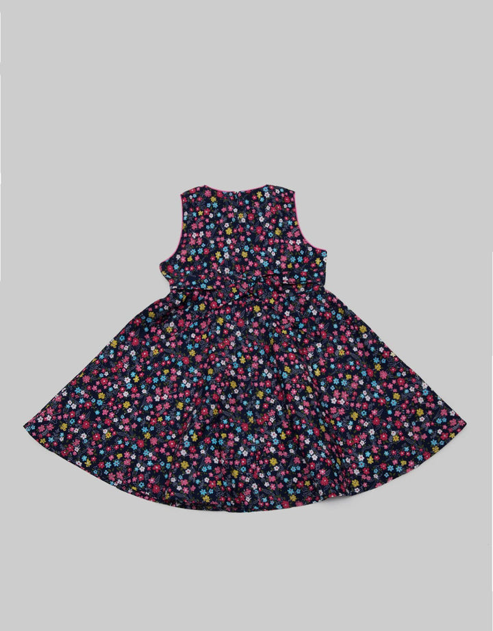 Kidz Too Short Sleeve Midi Dress Flower Piping