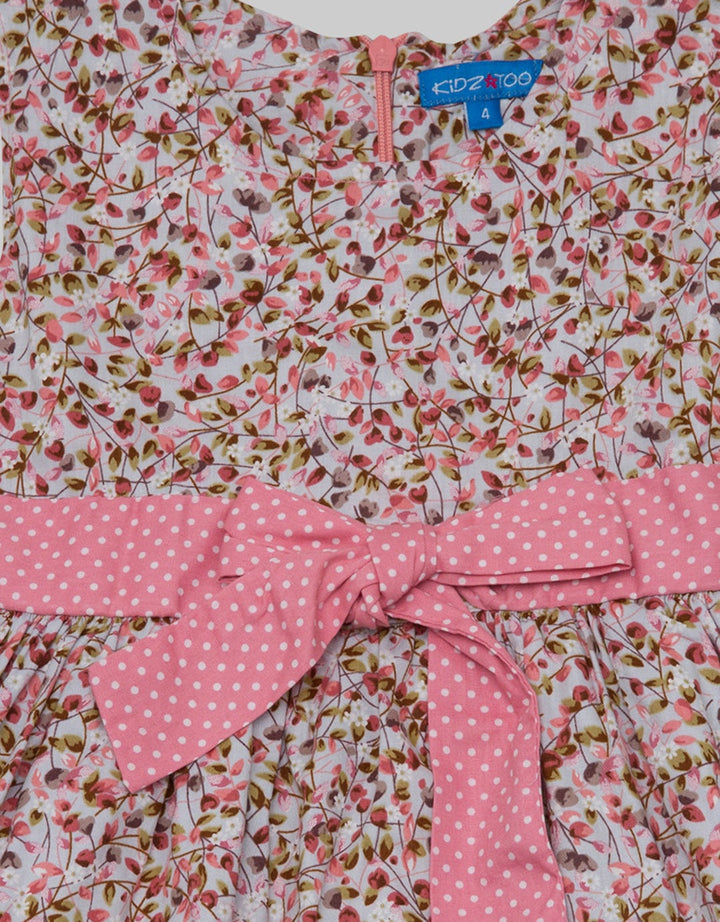 Kidz Too Short Sleeve Midi Dress Full Floral Print