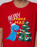 Little M Short Sleeve T-Shirt Seasonal Xmas Dino Rawr