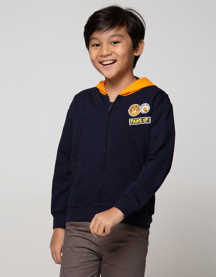 Little M Jacket Knit Hoodie Lion Cucuk Application