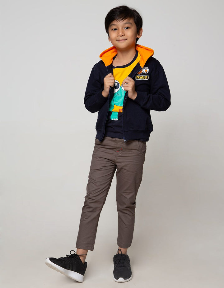 Little M Jacket Knit Hoodie Lion Cucuk Application