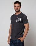 T Zone Short Sleeve T-Shirt Big Size Print Pocket  2 Layer