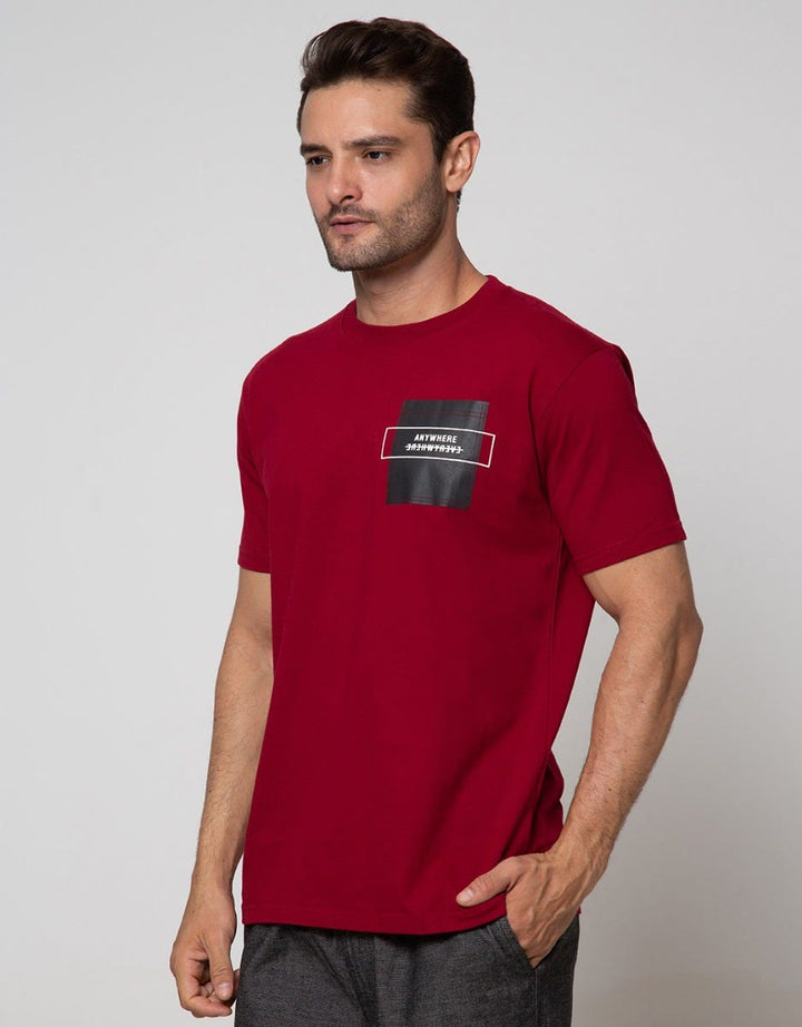 T Zone Short Sleeve T-Shirt Big Size Print Pocket  Anywhere