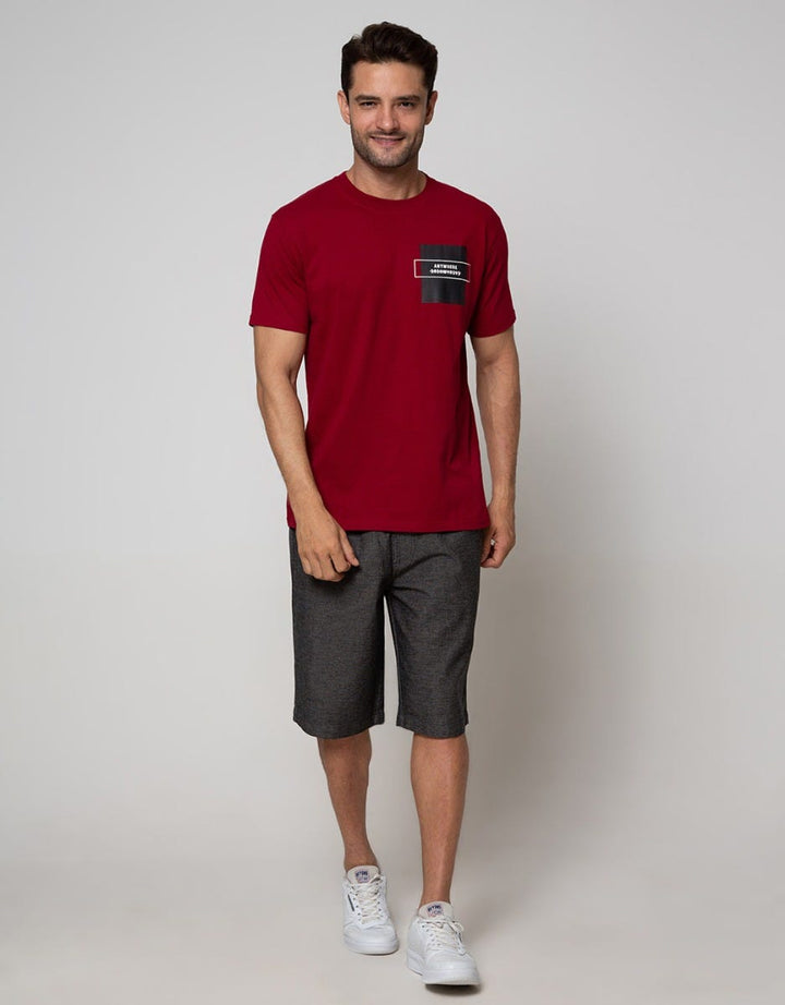 T Zone Short Sleeve T-Shirt Big Size Print Pocket  Anywhere