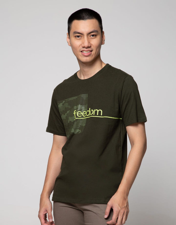 T Zone Short Sleeve T-Shirt Print Army Coll