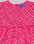 Kidz Too Short Sleeve Midi Dress Full Print Floral Alphabet Ribbon