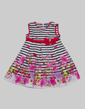 Kidz Too Short Sleeve Midi Dress Sleeve Salur Bunga Pinggir