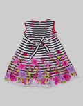 Kidz Too Short Sleeve Midi Dress Sleeve Salur Bunga Pinggir