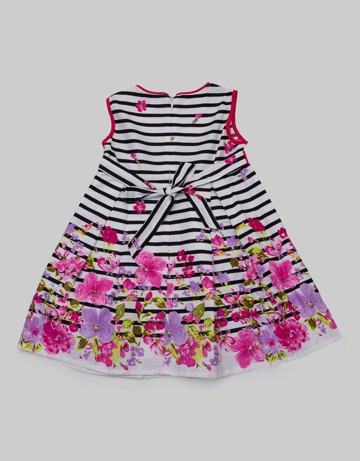 Kidz Too Short Sleeve Midi Dress Sleeve Salur Bunga Pinggir