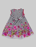 Kidz Too Short Sleeve Midi Dress Sleeve Salur Bunga Pinggir