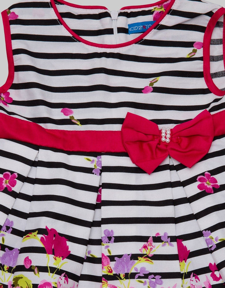 Kidz Too Short Sleeve Midi Dress Sleeve Salur Bunga Pinggir