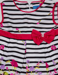 Kidz Too Short Sleeve Midi Dress Sleeve Salur Bunga Pinggir