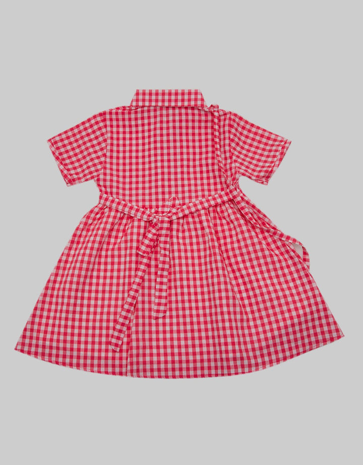 Kidz Too Short Sleeve Midi Dress Square Chest Ruffle Unicorn Embroidery Bag