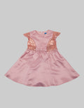 Kidz Too Short Sleeve Midi Dress Tulip Hand Sprinkled Sequin Ribbon