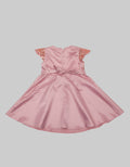 Kidz Too Short Sleeve Midi Dress Tulip Hand Sprinkled Sequin Ribbon