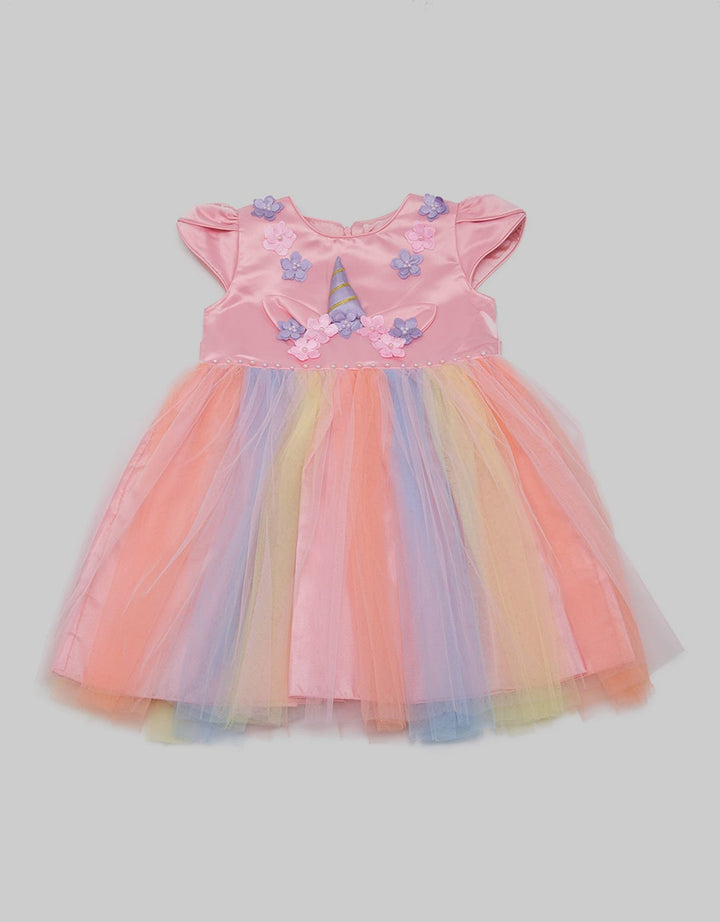 Kidz Too Short Sleeve Midi Dress Short Sleeve Unicron Tile Rainbow