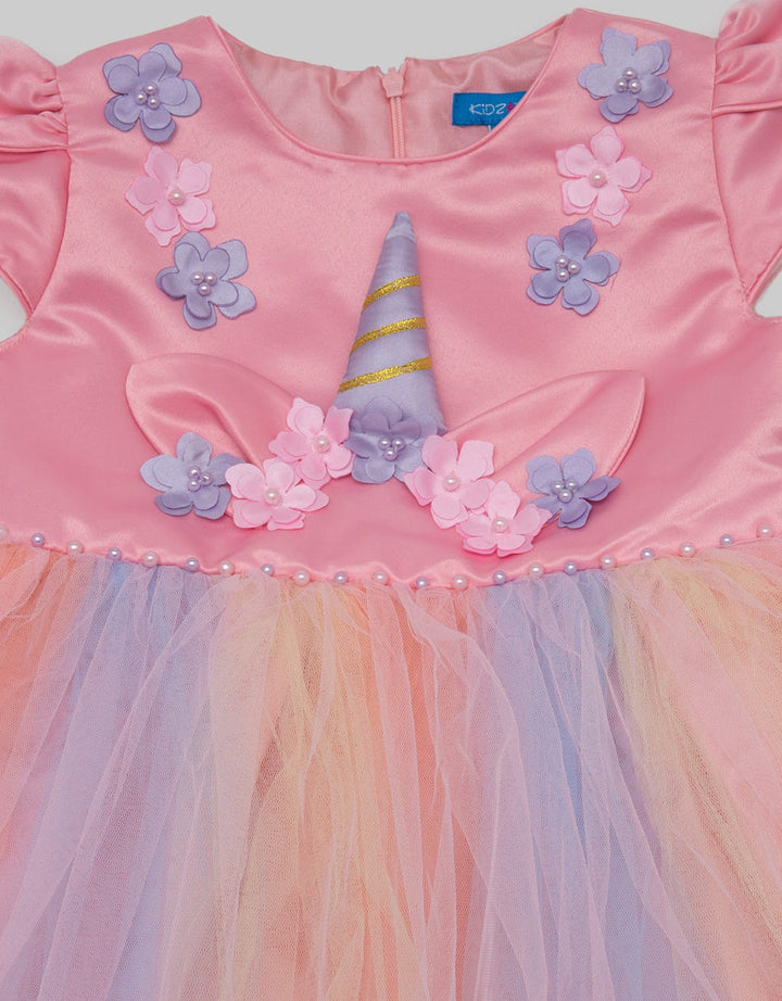 Kidz Too Short Sleeve Midi Dress Short Sleeve Unicron Tile Rainbow