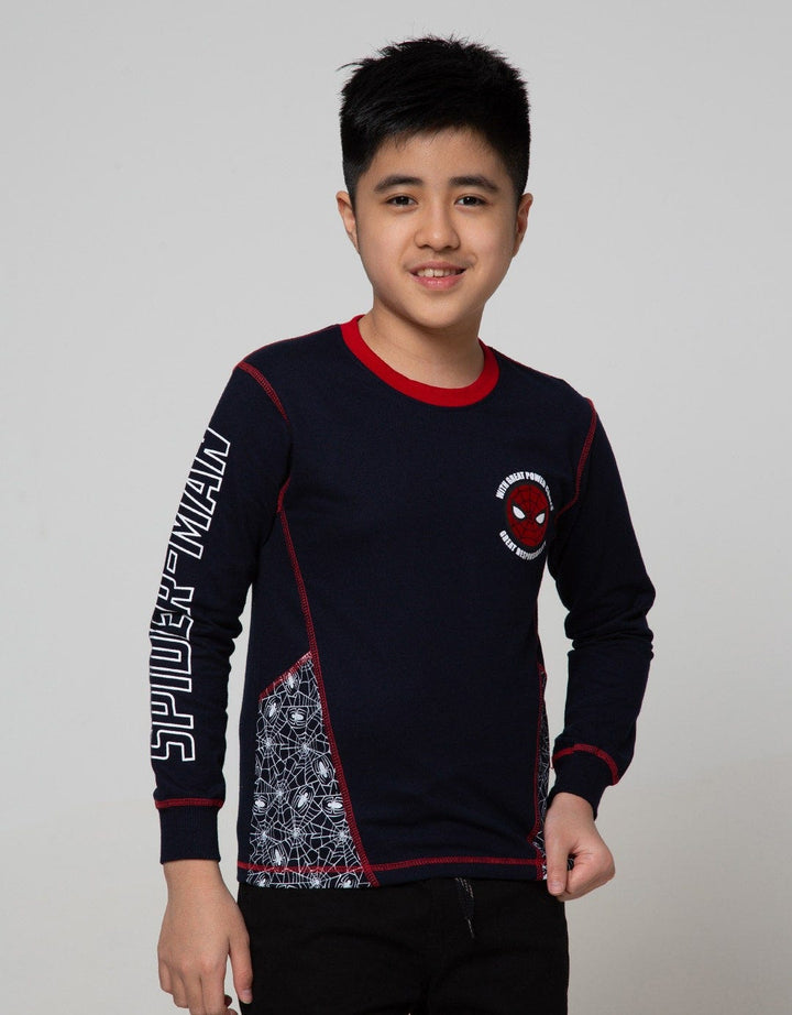 Marvel Spiderman Face Combination Long Sleeve T-Shirt