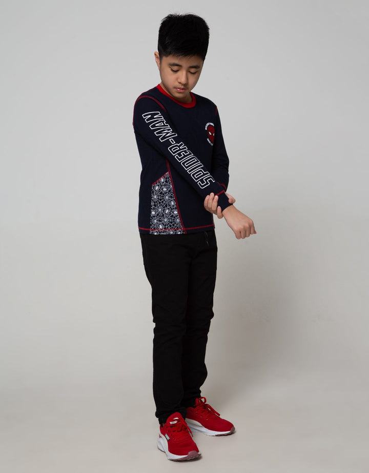Marvel Spiderman Face Combination Long Sleeve T-Shirt
