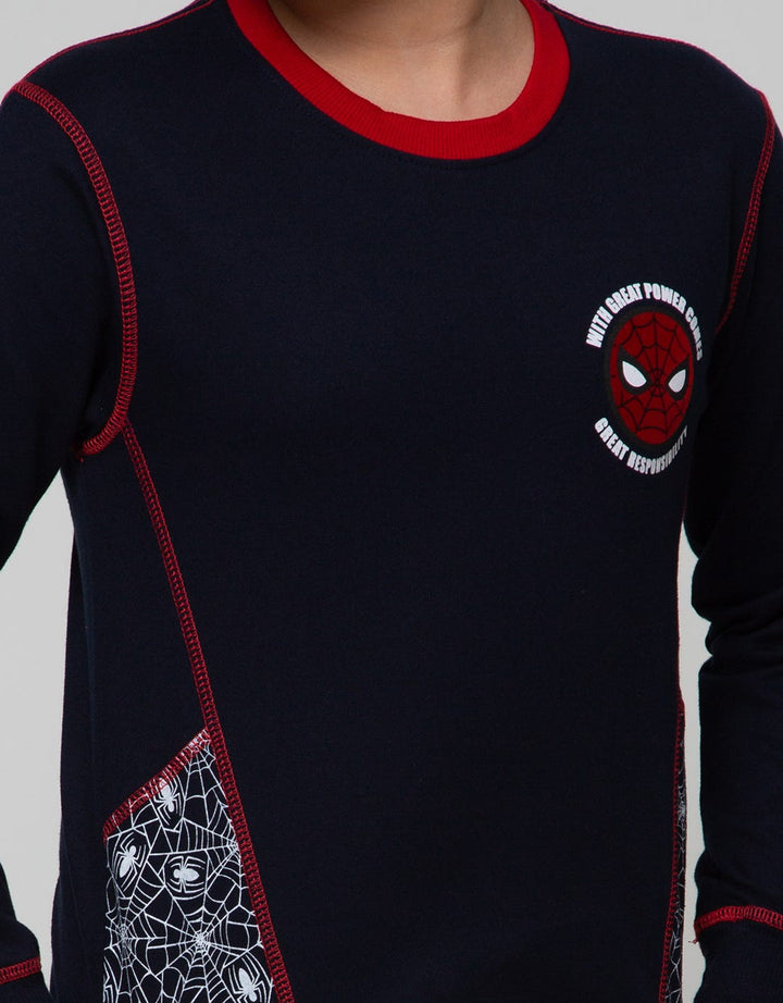 Marvel Spiderman Face Combination Long Sleeve T-Shirt