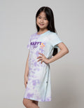 Nevada Short Sleeve Midi Dress T-Shirt Print Tie Dye Happy