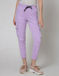 Nevada Long Pants Terry Solid Cargo Ruffle