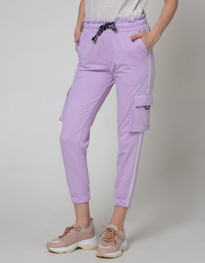 Nevada Long Pants Terry Solid Cargo Ruffle