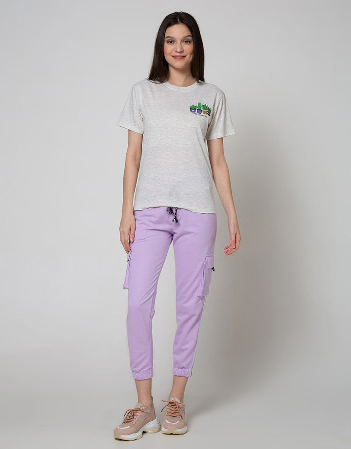 Nevada Long Pants Terry Solid Cargo Ruffle