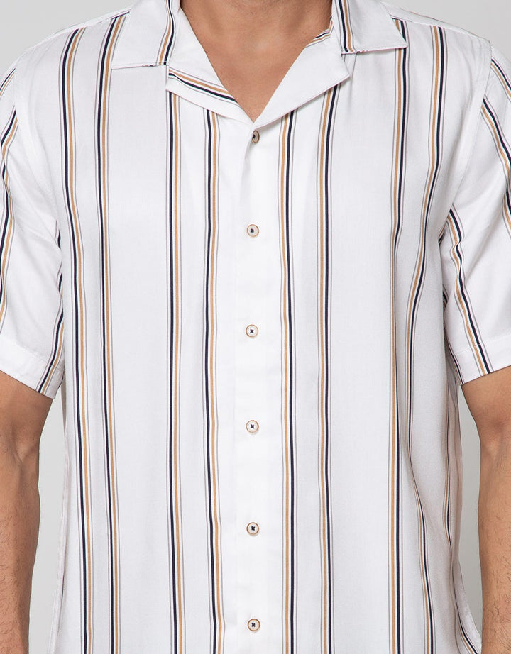 Details Short Sleeve Shirt Stripes