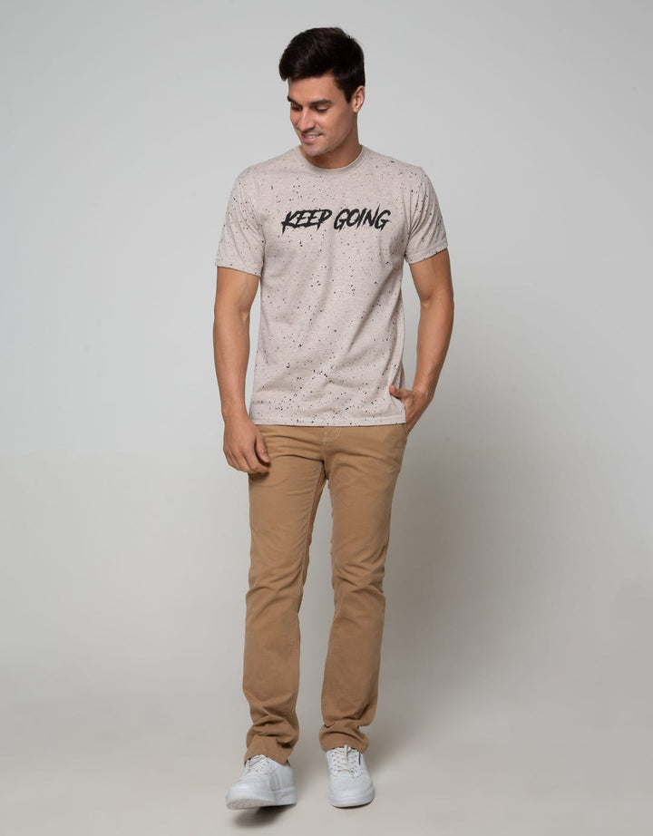 T Zone Short Sleeve T-Shirt Print Keep Going