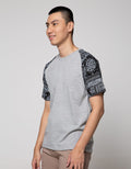 T Zone Short Sleeve Raglan T-Shirt Batik Print Sleeve 2
