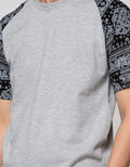 T Zone Short Sleeve Raglan T-Shirt Batik Print Sleeve 2