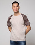 T Zone Short Sleeve Raglan T-Shirt Batik Print Sleeve 2