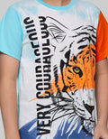 Aero Short Sleeve T-Shirt Print Rainbow Tiger
