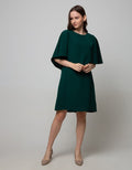 St. Yves Short Sleeve Midi Dress Xmas Bat Wing Bengalin