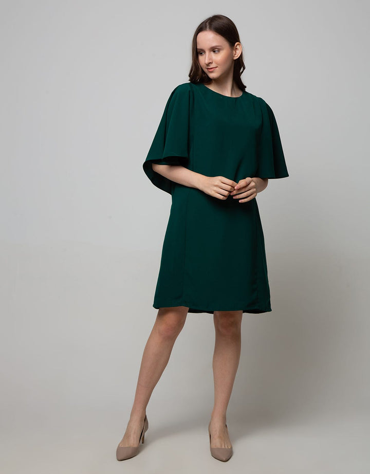 St. Yves Short Sleeve Midi Dress Xmas Bat Wing Bengalin