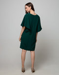 St. Yves Short Sleeve Midi Dress Xmas Bat Wing Bengalin