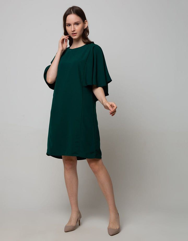 St. Yves Short Sleeve Midi Dress Xmas Bat Wing Bengalin