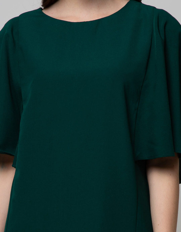 St. Yves Short Sleeve Midi Dress Xmas Bat Wing Bengalin