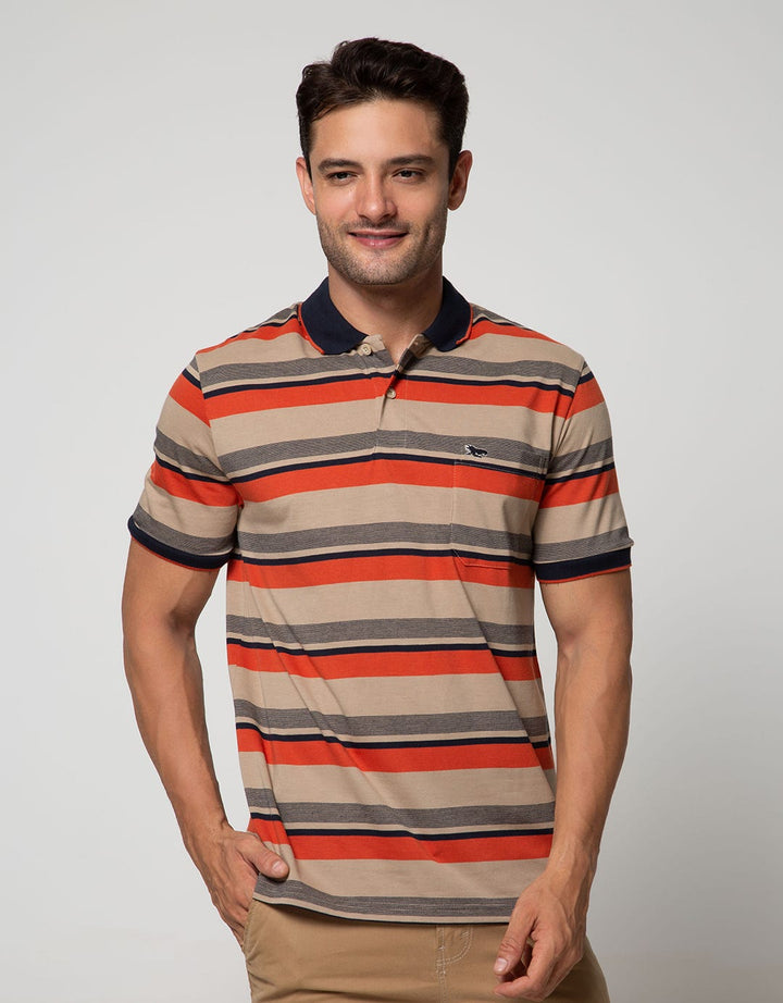 Walrus Kaos Polo Pria Motif Garis (Salur)
