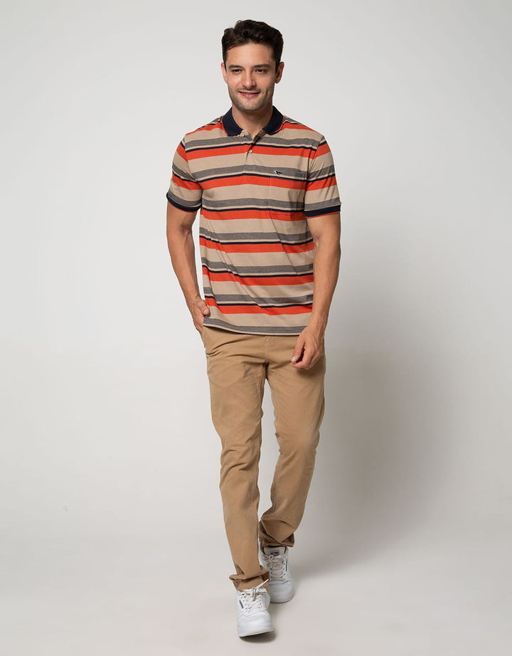 Walrus Kaos Polo Pria Motif Garis (Salur)