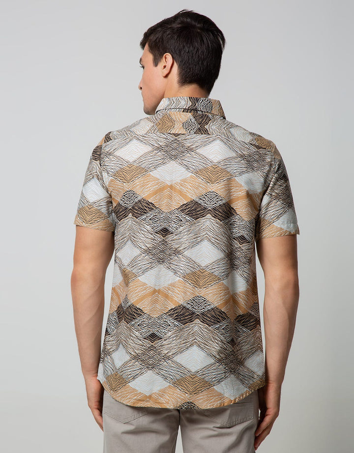 Walrus Kemeja Motif Garis Abstrak