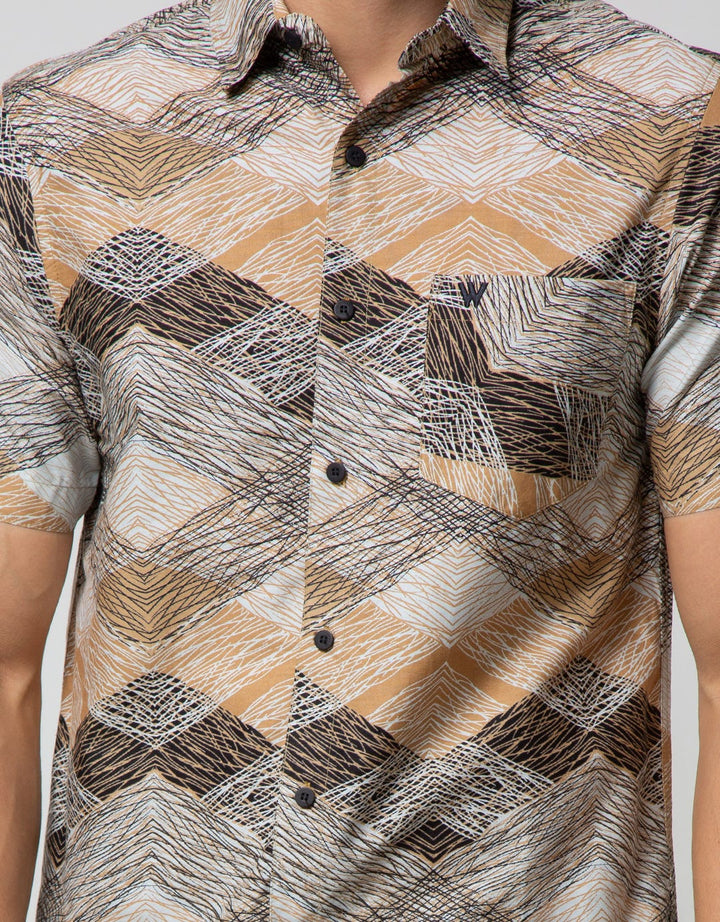 Walrus Kemeja Motif Garis Abstrak
