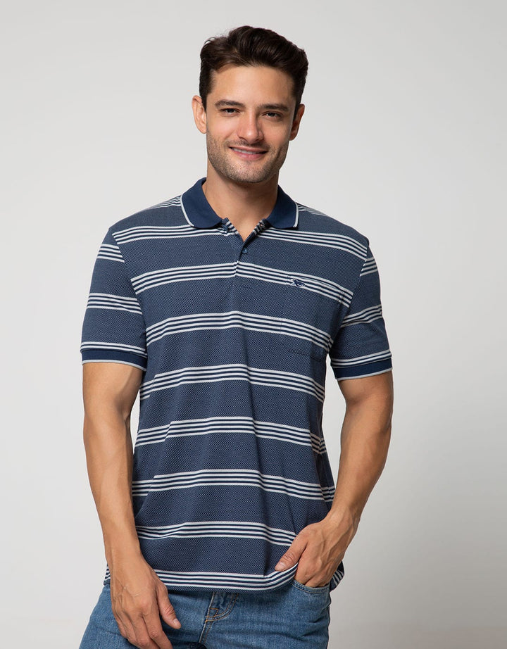 Walrus Kaos Polo Pria Motif Garis (Salur)