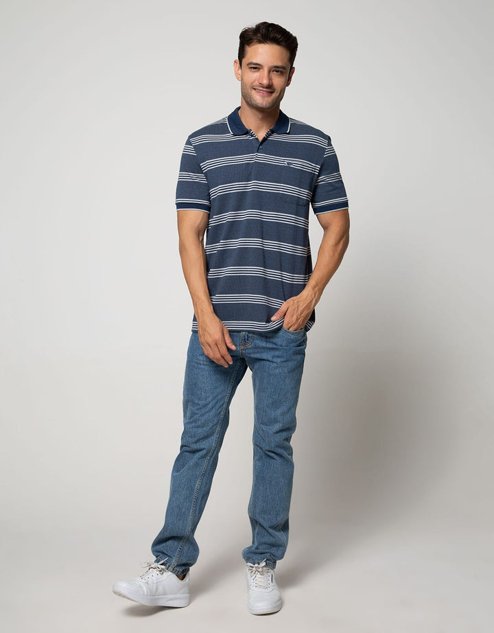 Walrus Kaos Polo Pria Motif Garis (Salur)