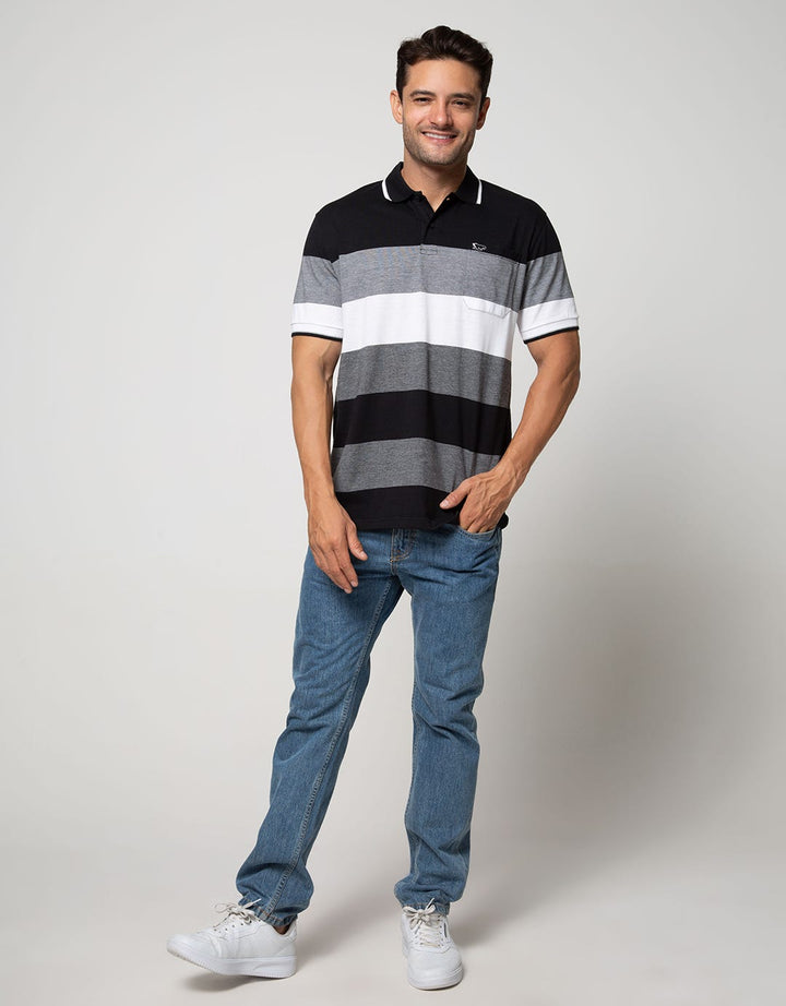 Walrus Kaos Polo Pria Motif Garis (Salur)