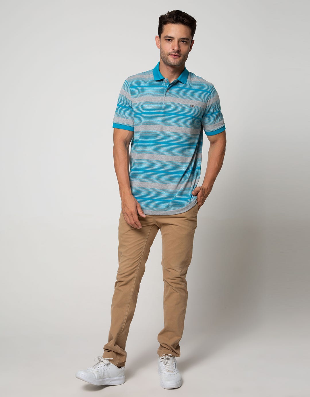 Walrus Men's Polo Shirt Striped Motif (Stripes)