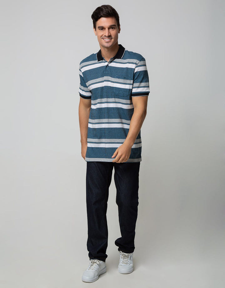 Walrus Kaos Polo Pria Motif Garis (Salur) T12061B