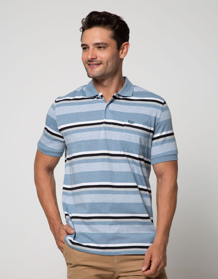 Walrus Kaos Polo Pria Motif Garis (Salur)