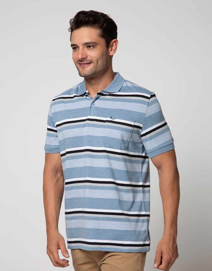 Walrus Kaos Polo Pria Motif Garis (Salur)